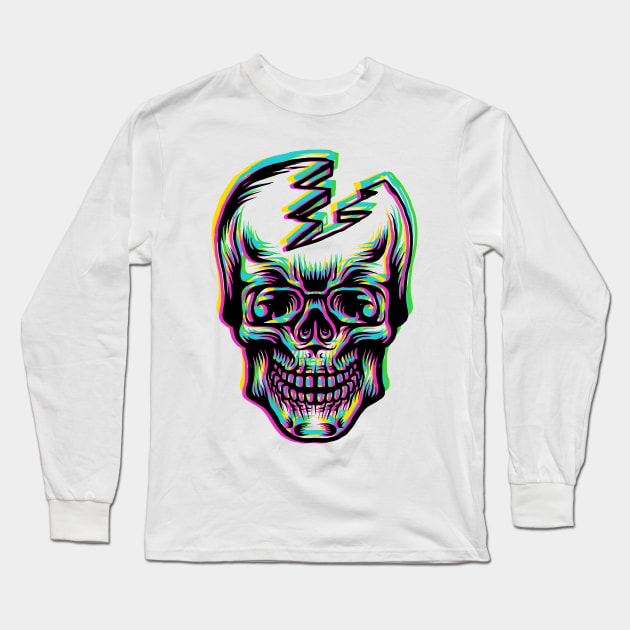 Flazh Skull Long Sleeve T-Shirt by Stayhoom